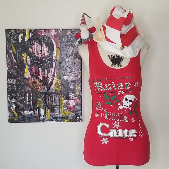 NBW! Bella handcrafted Christmas Tank Top - Picture 1 of 12